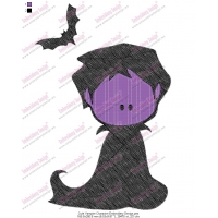 Cute Vampire Character Embroidery Design